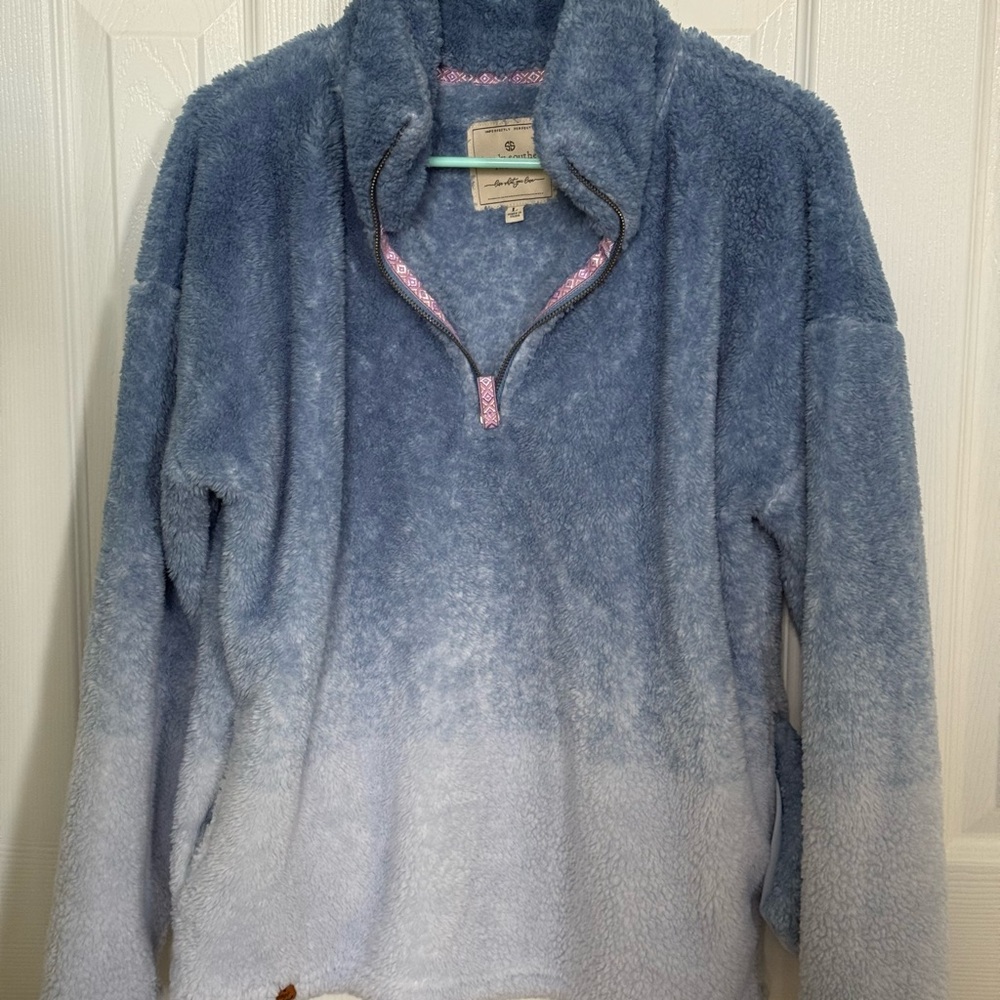 Simply Southern Blue and White Gradient Sweater